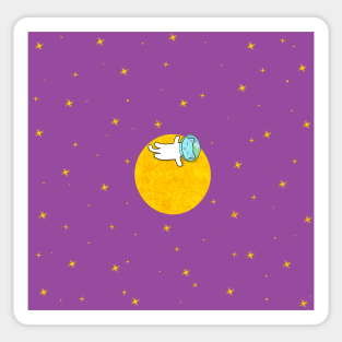 Peaceful Cat Resting In Space Sticker